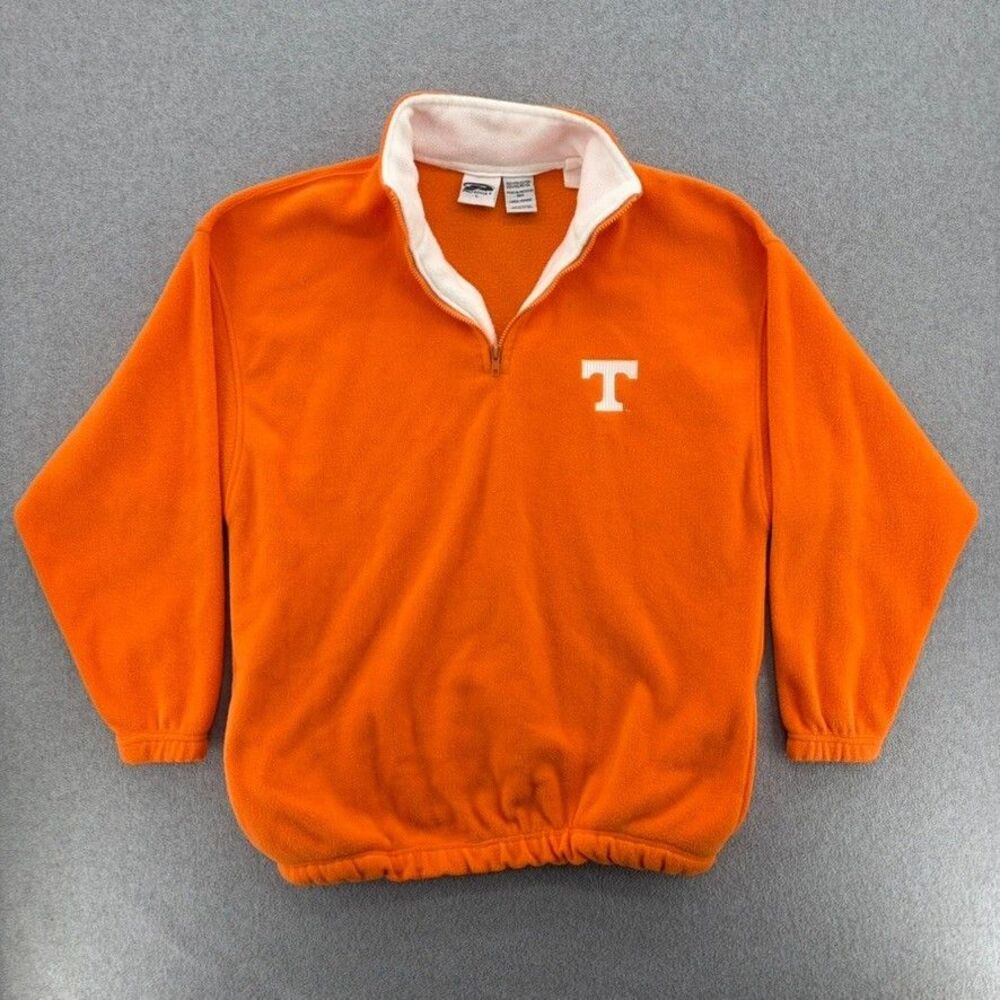 Vintage Tennessee Volunteers Pro Edge Fleece Pullover Mens L Orange 1/4 Zip NCAA